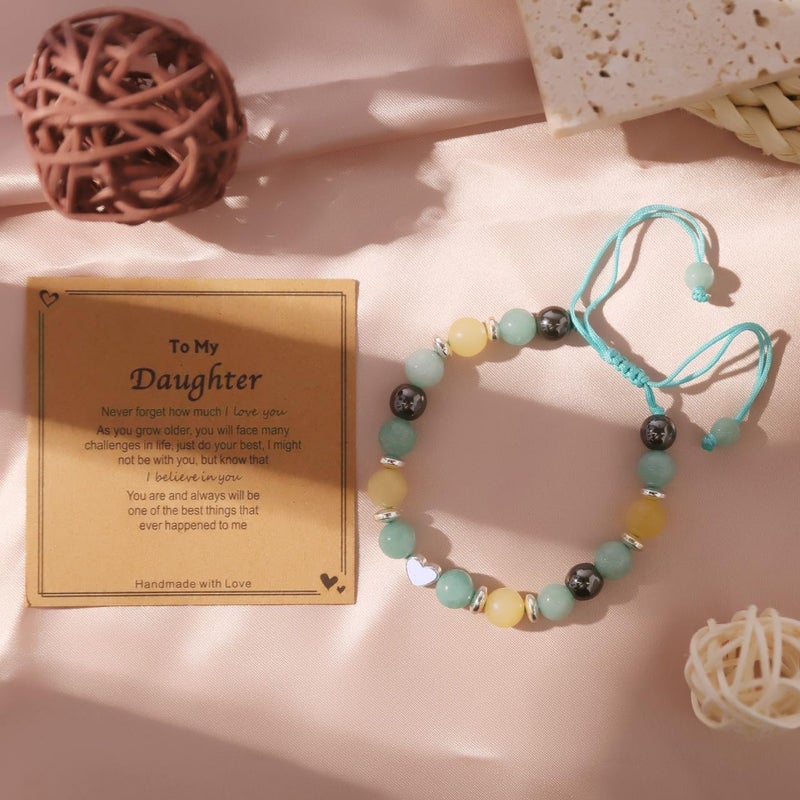 Chuchoter To My Daughter/Granddaughter/Niece Bracelet,Sweet Heart Natural Stone Beaded Bracelet For girl,Birthday Christmas Valentines Graduation Gifts for girl - Image 4